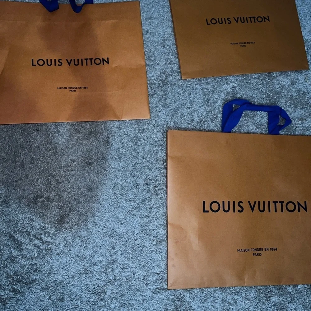 3 Louis Vuitton shopping bags